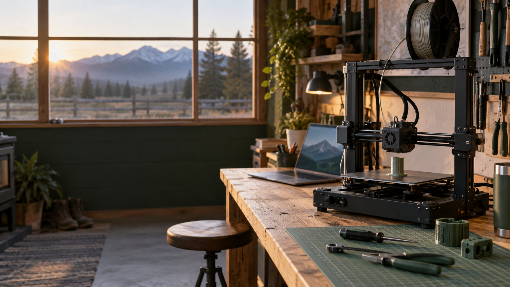 3D printer working in a Montana workshop